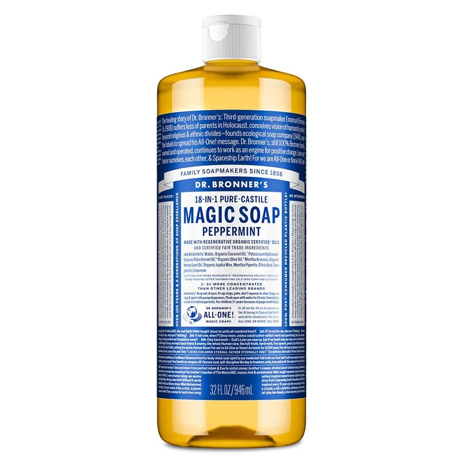 Dr. Bronner's 18-in-1 Peppermint Castile Soap 32 fl. oz.