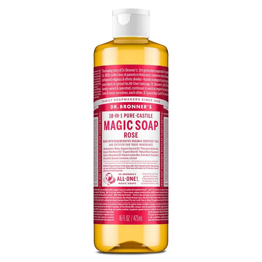 Dr. Bronner's 18-in-1 Rose Castile Soap 16 fl. oz.
