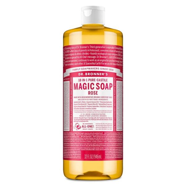 Dr. Bronner's 18-in-1 Rose Castile Soap 32 fl. oz.