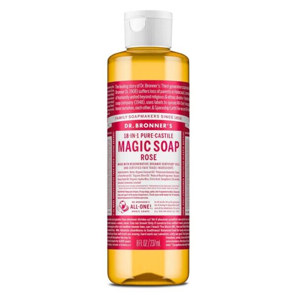Dr. Bronner's 18-in-1 Rose Castile Soap 8 fl. oz.