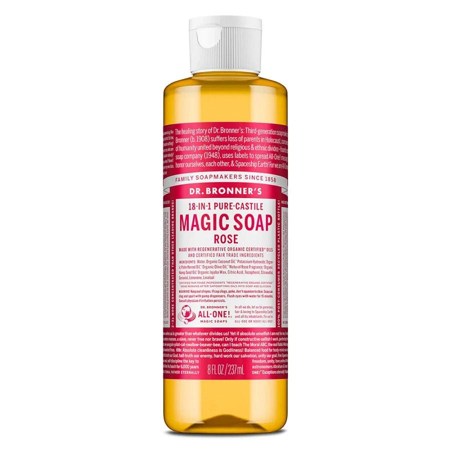 Dr. Bronner's 18-in-1 Rose Castile Soap 8 fl. oz.