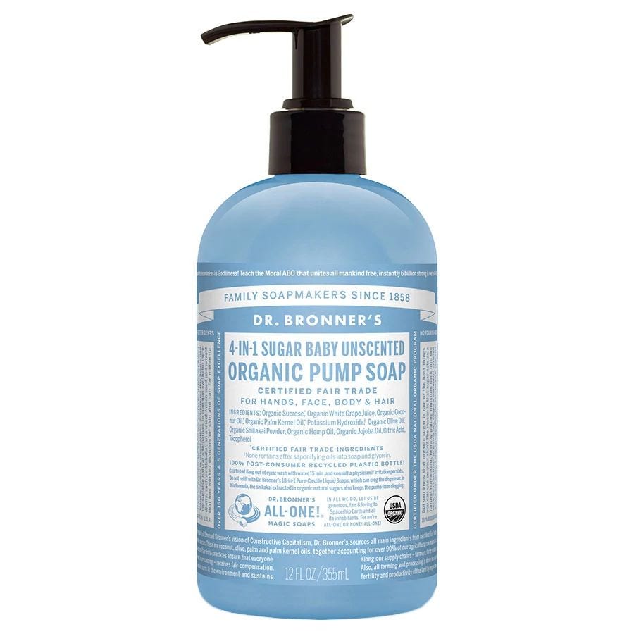 Dr. Bronner's Organic Naked Unscented Hand Soap 12 fl. oz.