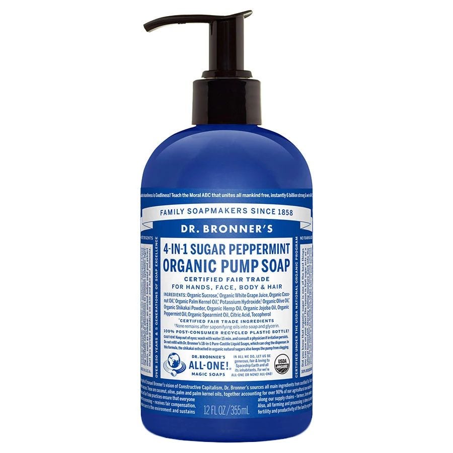 Dr. Bronner's Organic Spearmint Peppermint Hand Soap 12 fl. oz.