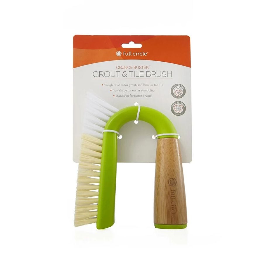 Full Circle Green Grunge Buster Grout & Tile Brush 4.33 x 1.5 x 5.51