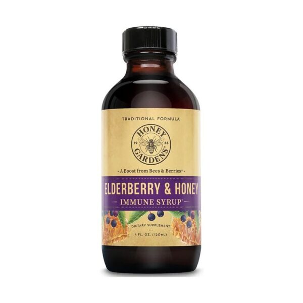 Honey Gardens Elderberry + Raw Honey Syrup 4 oz.