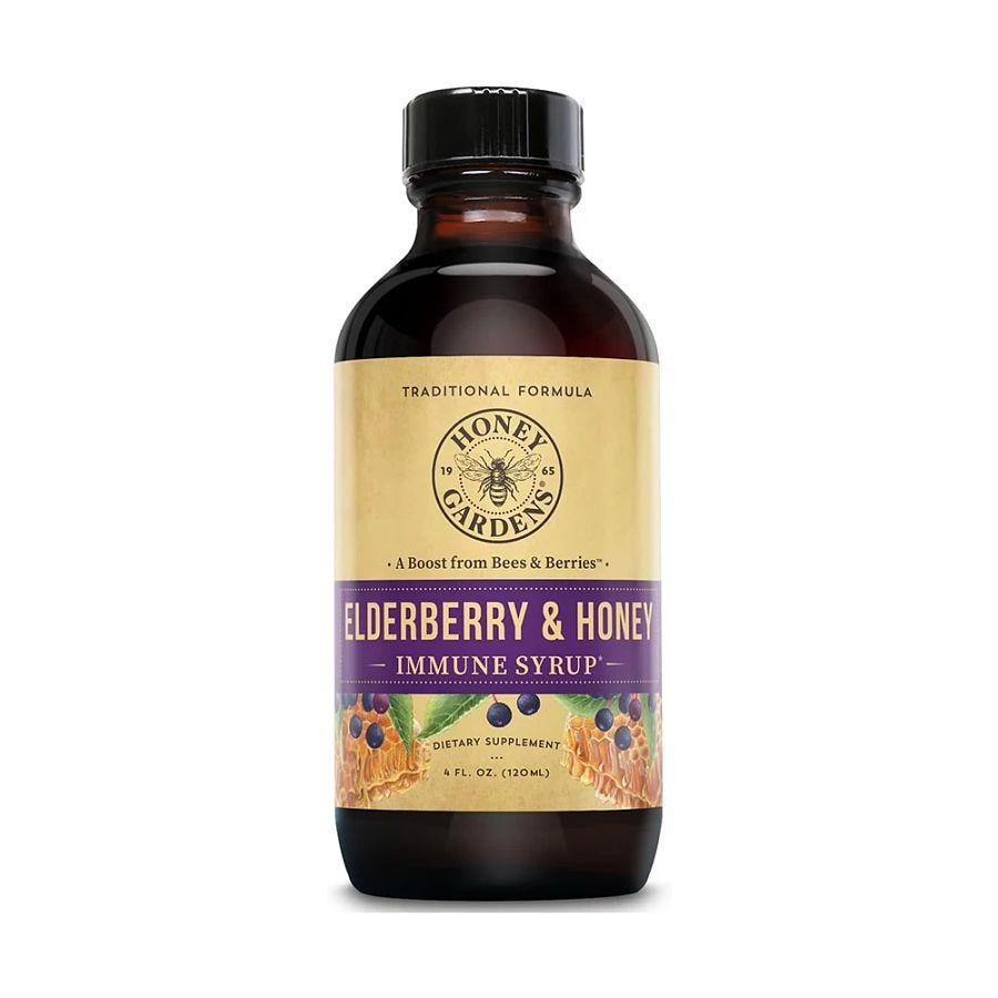 Honey Gardens Elderberry + Raw Honey Syrup 4 oz.