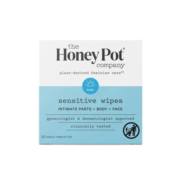 The Honey Pot Sensitive Intimate Daily Travel Wipes 15 count