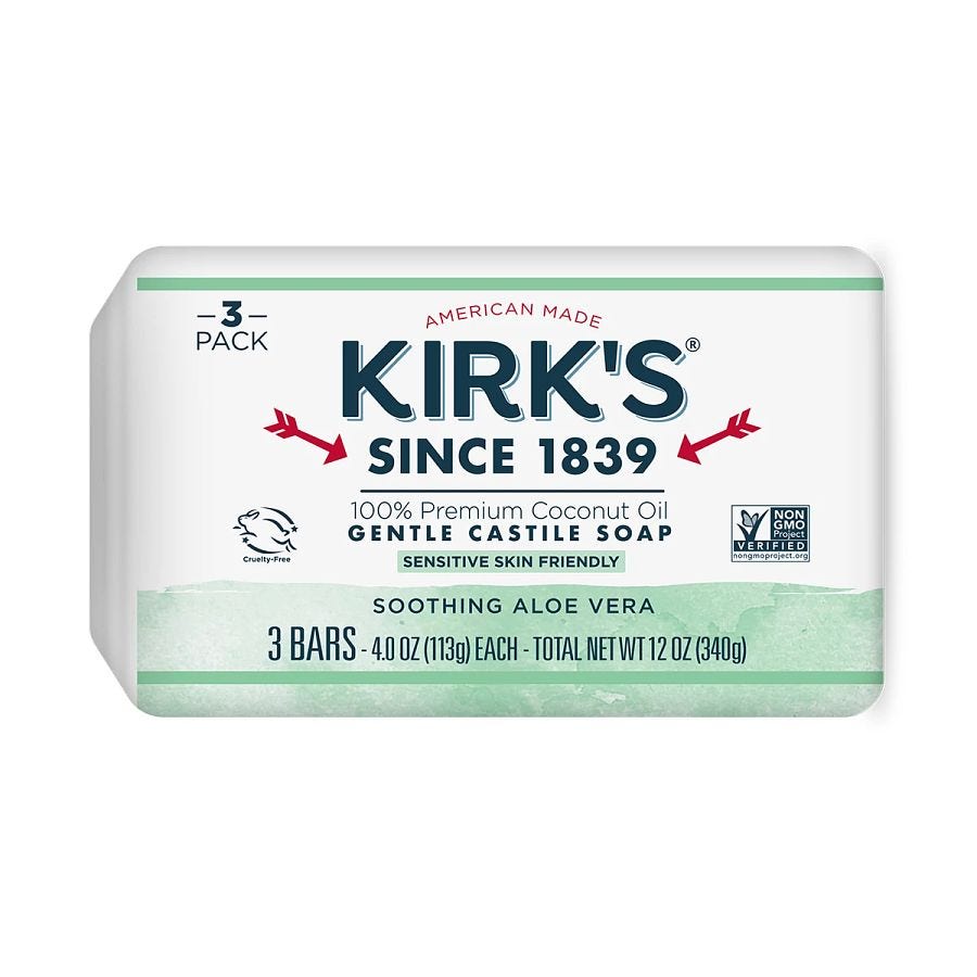 Kirk's Coco Castile Aloe Vera Bar Soap 3 (4 oz.) pack