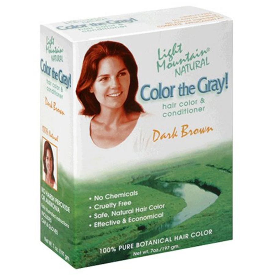 Light Mountain Dark Brown Hennagray Hair Color 7 oz.