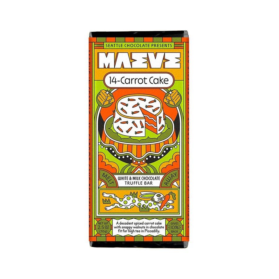 Maeve 14-Carrot Cake Milk Chocolate Truffle Bar 2.5 oz.
