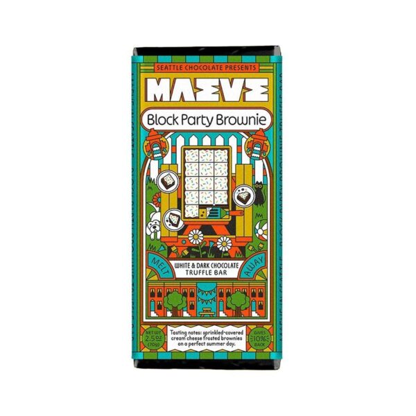 Maeve Block Party Brownie Dark Chocolate Truffle Bar 2.5 oz.