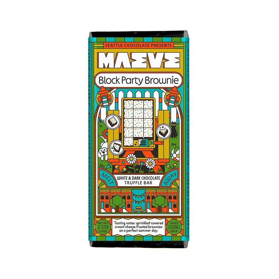 Maeve Block Party Brownie Dark Chocolate Truffle Bar 2.5 oz.