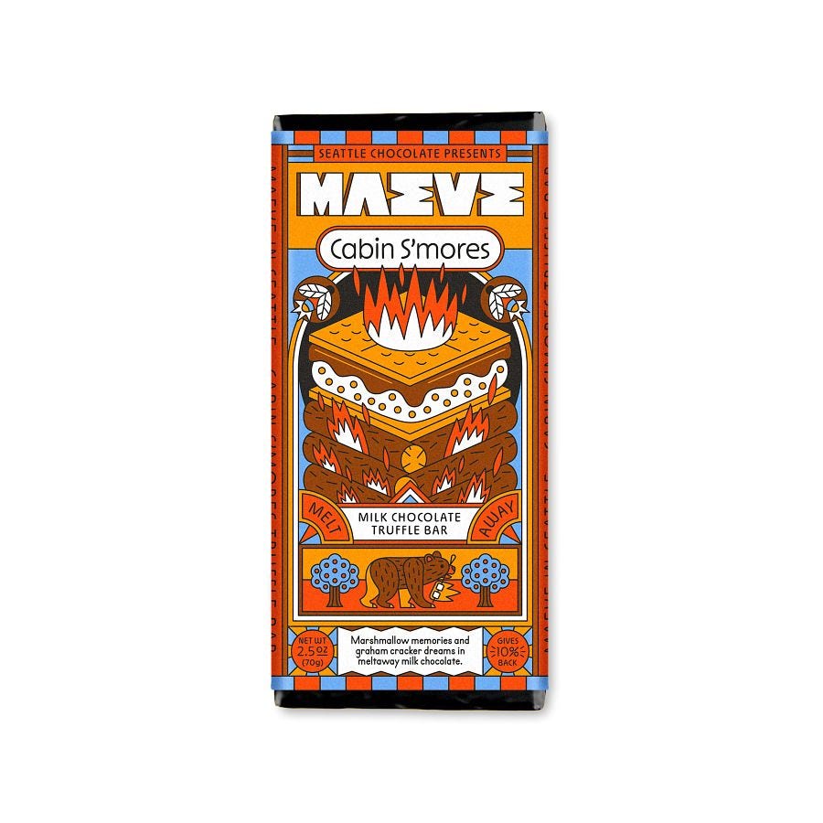 Maeve Cabin S'mores Milk Chocolate Truffle Bar 2.5 oz.