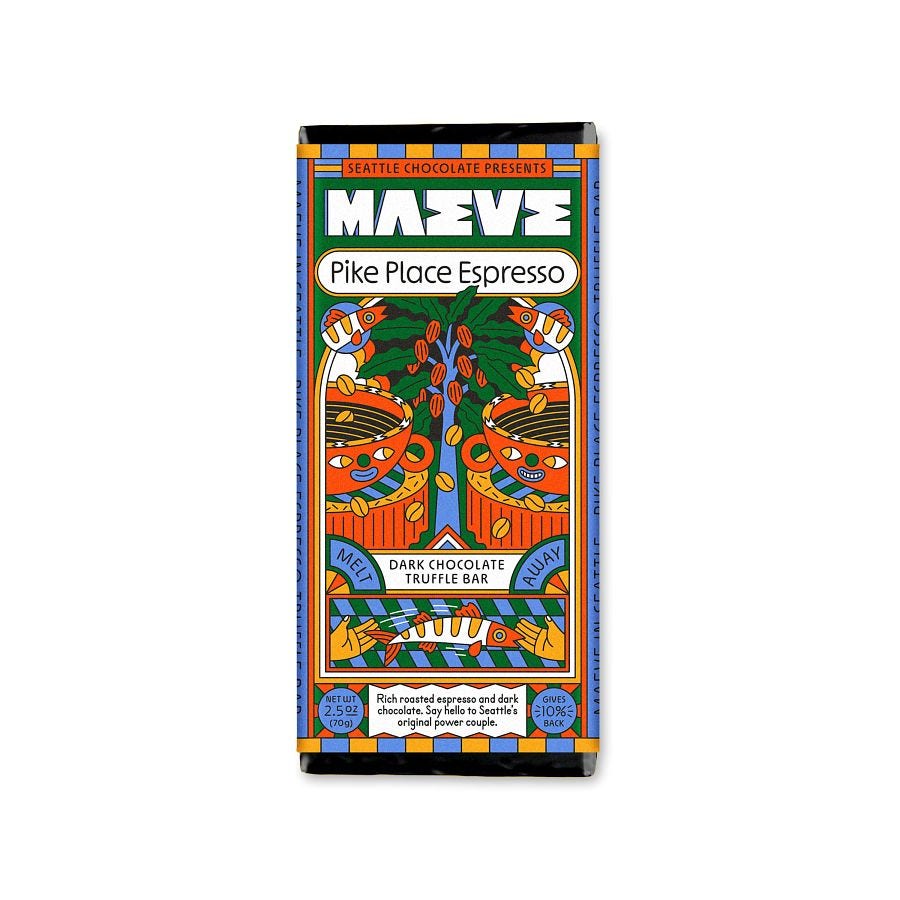 Maeve Pike Place Espresso Dark Chocolate Truffle Bar 2.5 oz.