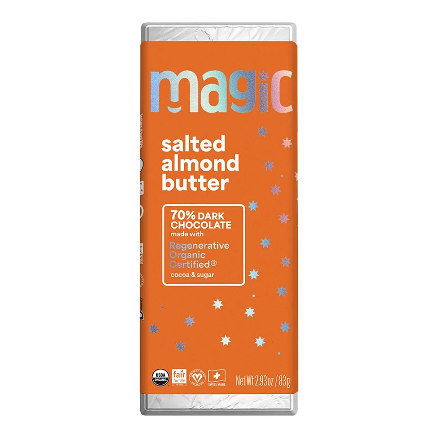 Magic Chocolate Salted Almond Butter Dark Chocolate Bar 2.93 oz.