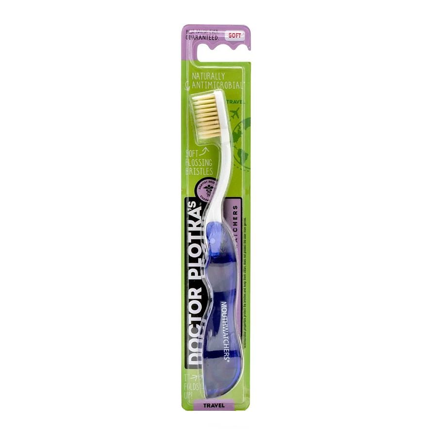 Mouth Watchers Blue Soft Travel Toothbrush Travel Size