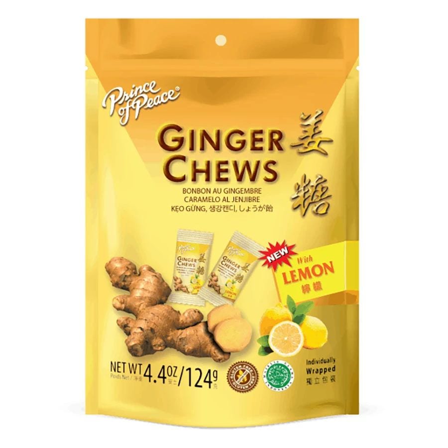 Prince of Peace Lemon Ginger Chews 4 oz. bag
