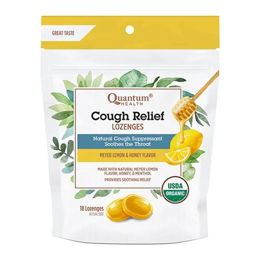 Quantum Health Cough Relief Meyer Lemon & Honey Lozenges