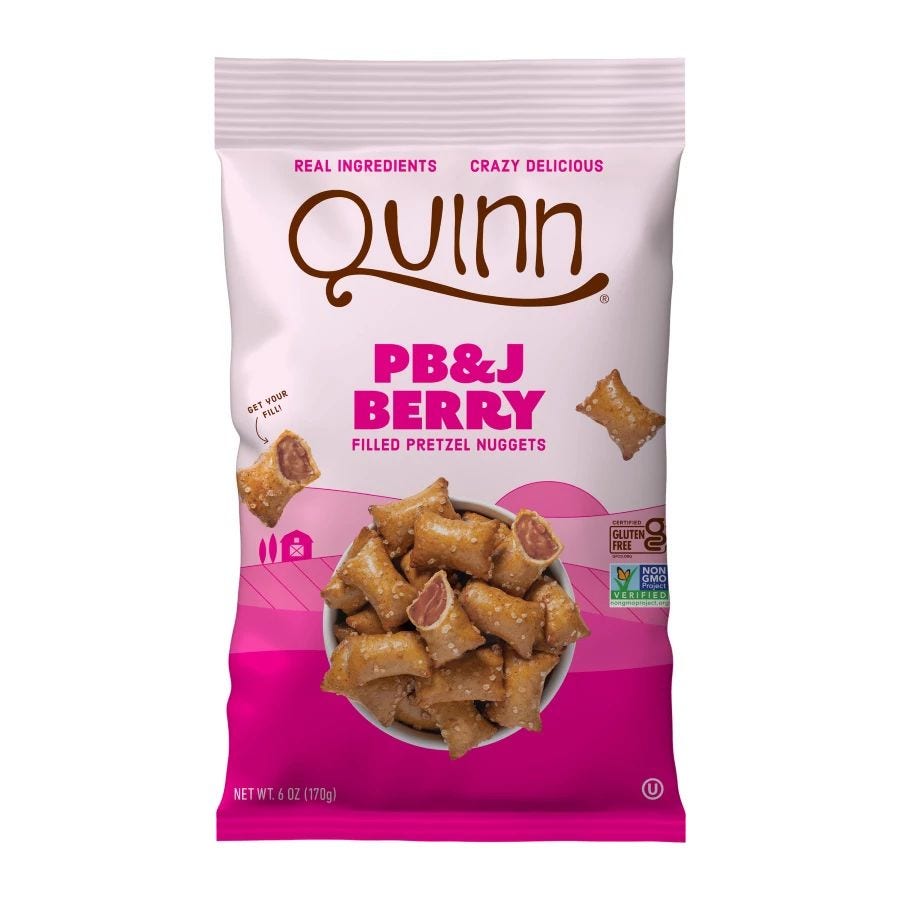 Quinn PB & J Berry Filled Pretzel Nuggets 6 oz.