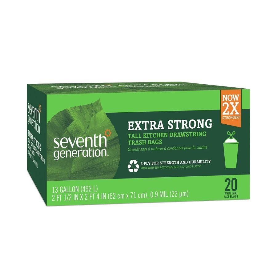 Seventh Generation 13 gallon Drawstring Kitchen Bags 20 ct