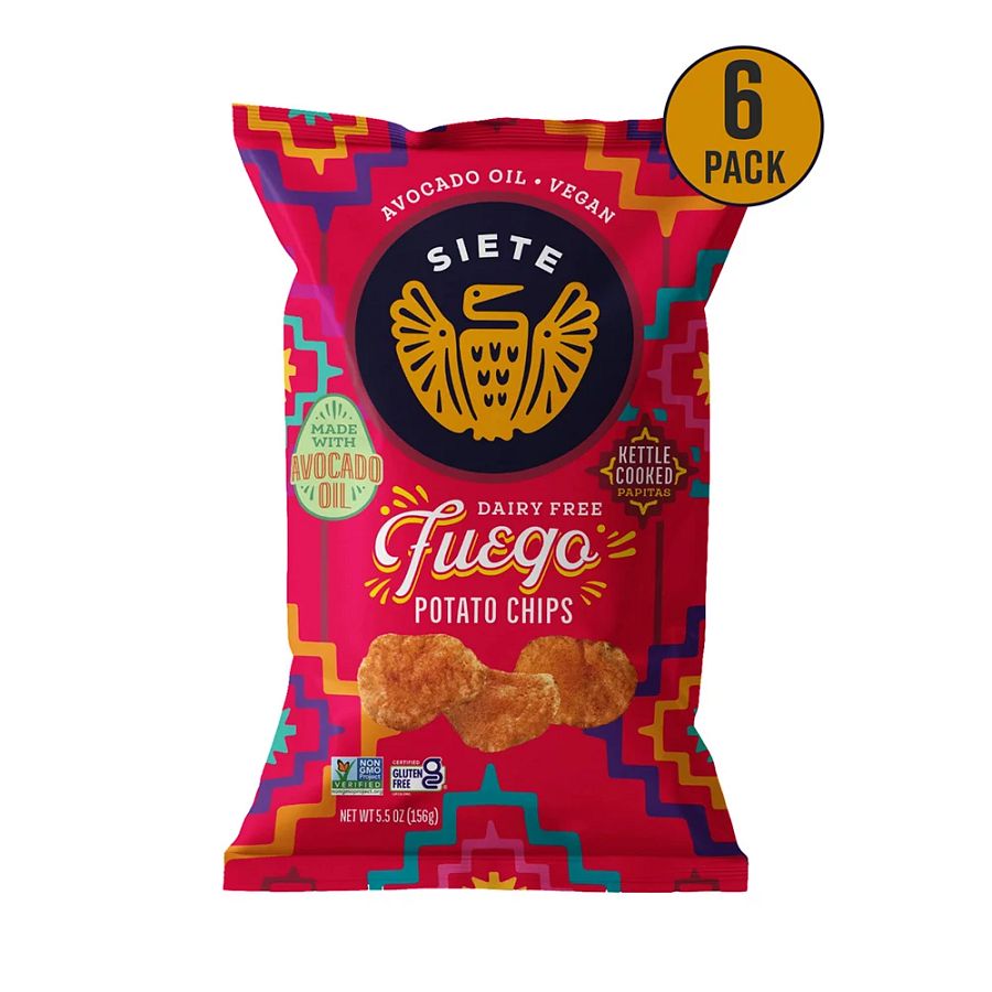Siete Fuego Avocado Oil Kettle Cooked Potato Chips 6 (5.5 oz.) bags