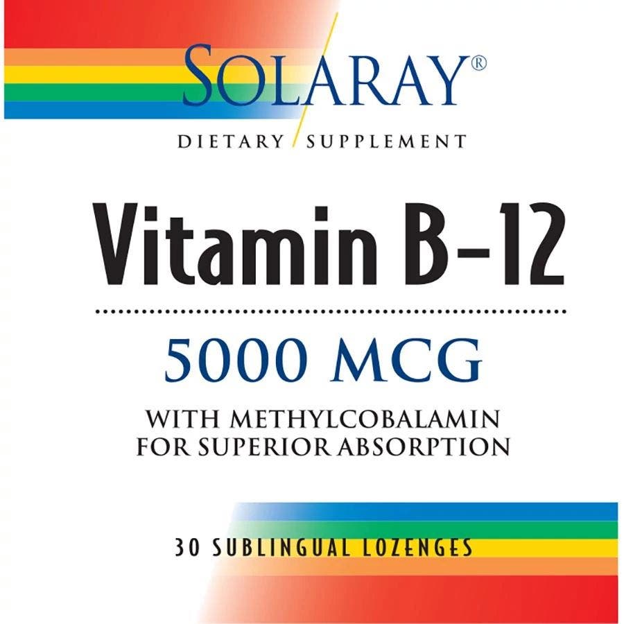 Solaray Vitamin B-12 Black Cherry Lozenges 30 count