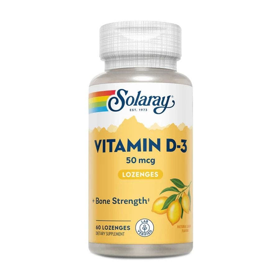 Solaray Vitamin D-3 60 Lemon Lozenges