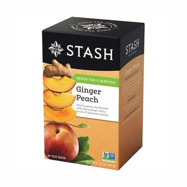 Stash Tea Ginger Peach Green with Matcha Tea Bags 18 tea bags