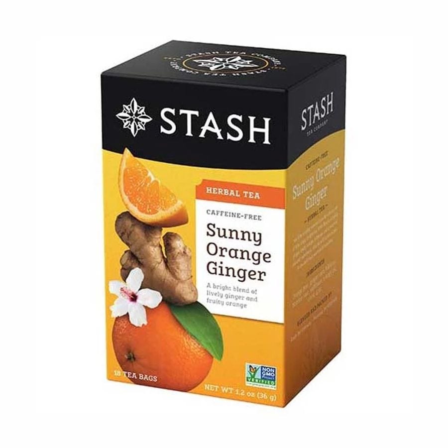 Stash Tea Sunny Orange Ginger Herbal Tea Bags 18 tea bags