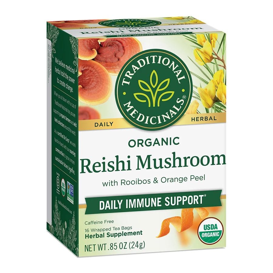 Traditional Medicinals Reishi Mushroom with Rooibos & Orange Tea 16 tea bags