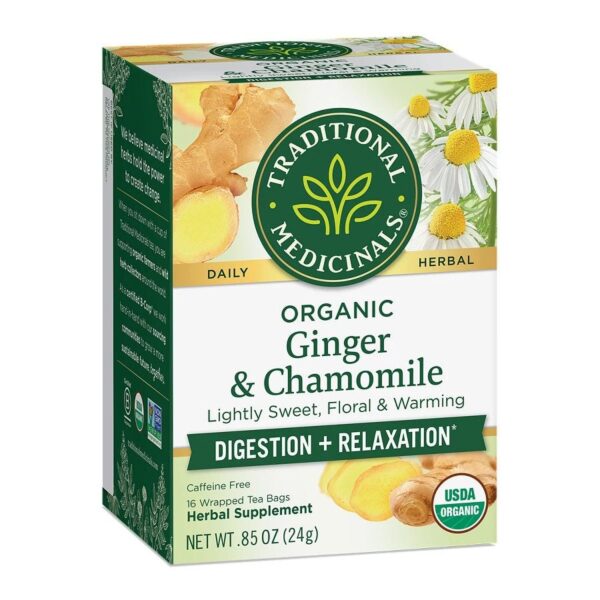 Traditional Medicinals Organic Ginger with Chamomille Tea 16 tea bags