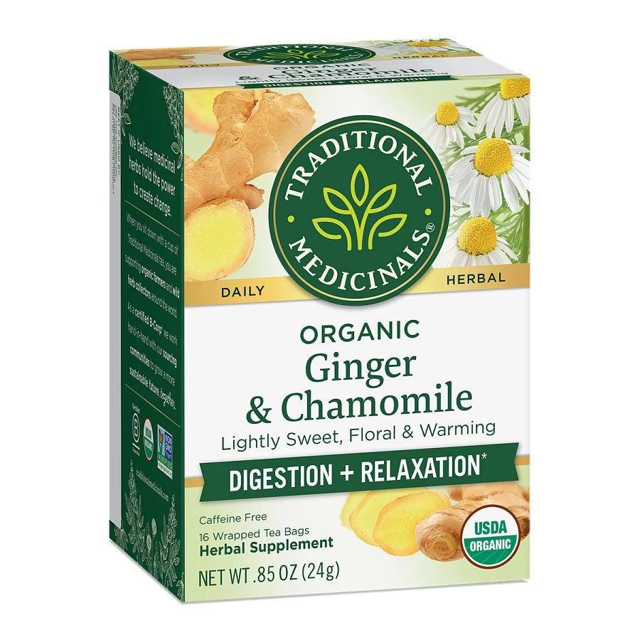 Traditional Medicinals Organic Ginger with Chamomille Tea 16 tea bags