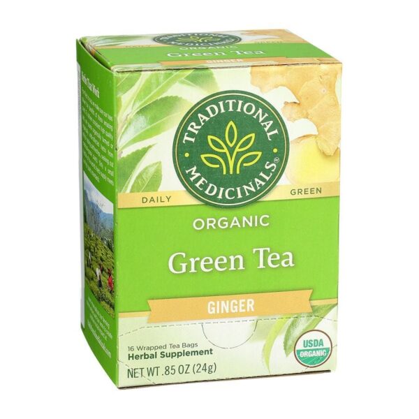 Traditional Medicinals Organic Green with Ginger Tea 16 tea bags