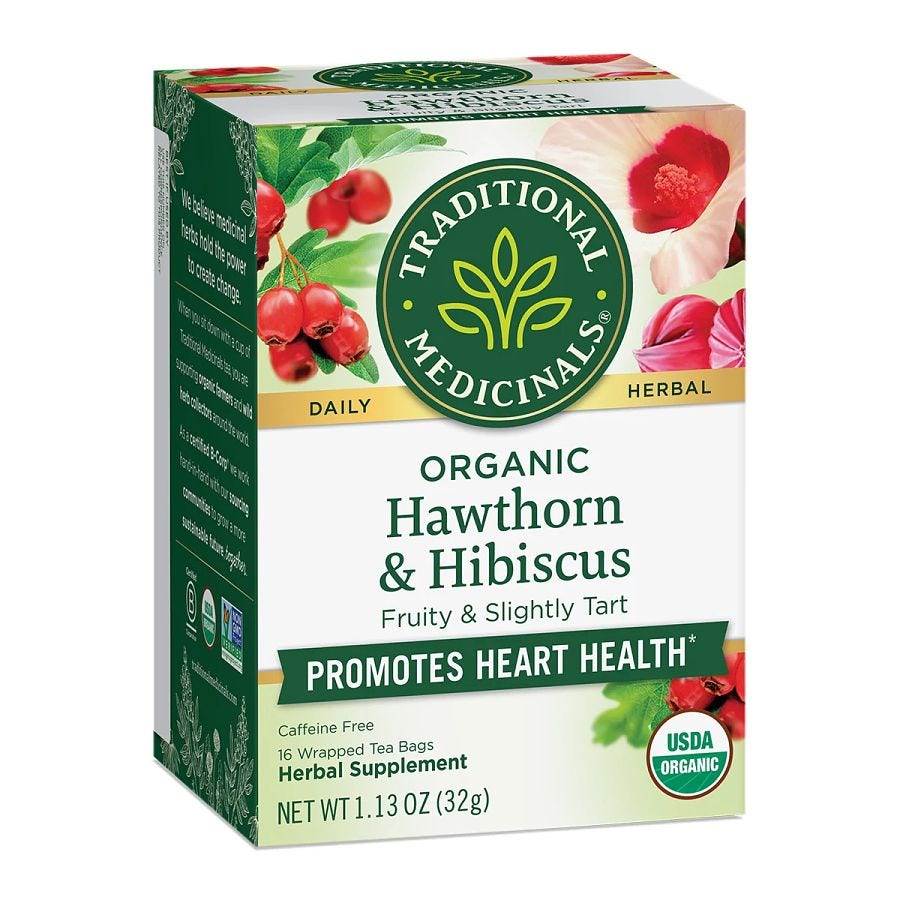 Traditional Medicinals Organic Hawthorn with Hibiscus Tea 16 tea bags