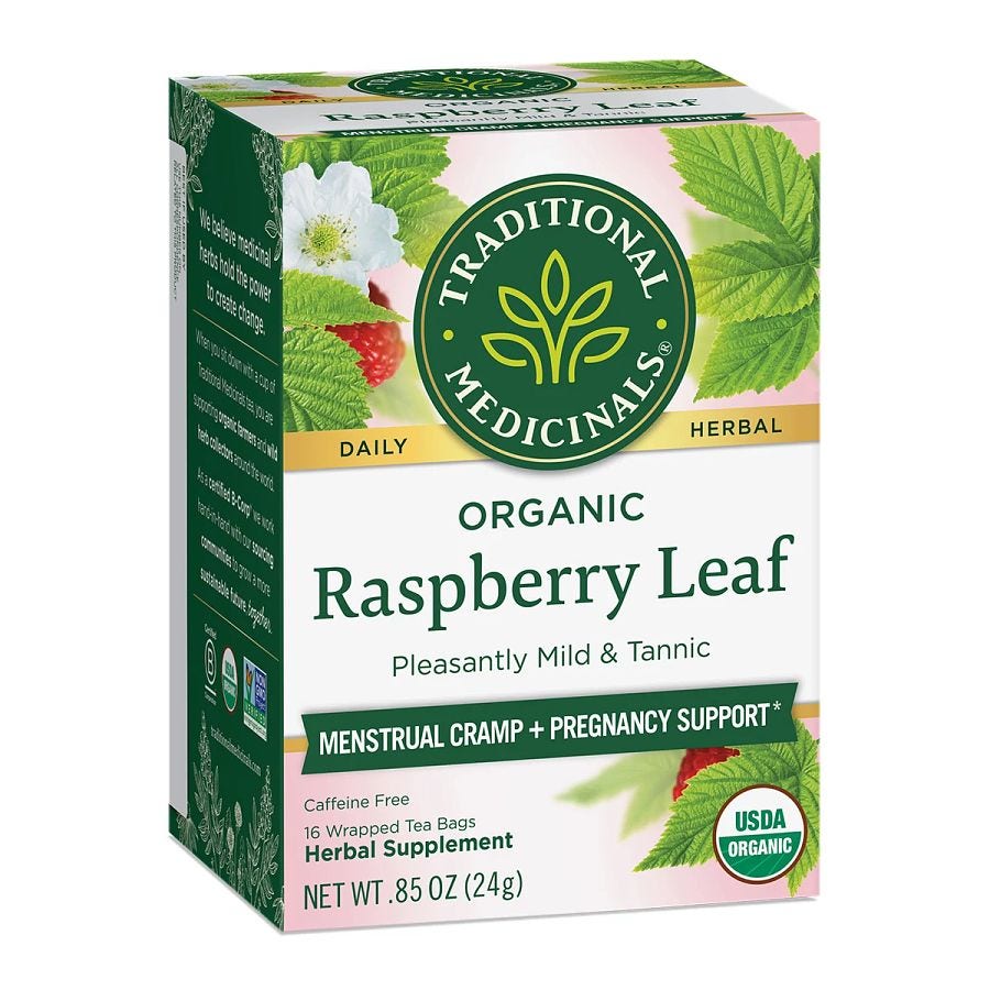 Traditional Medicinals Organic Raspberry Leaf Tea 16 tea bags