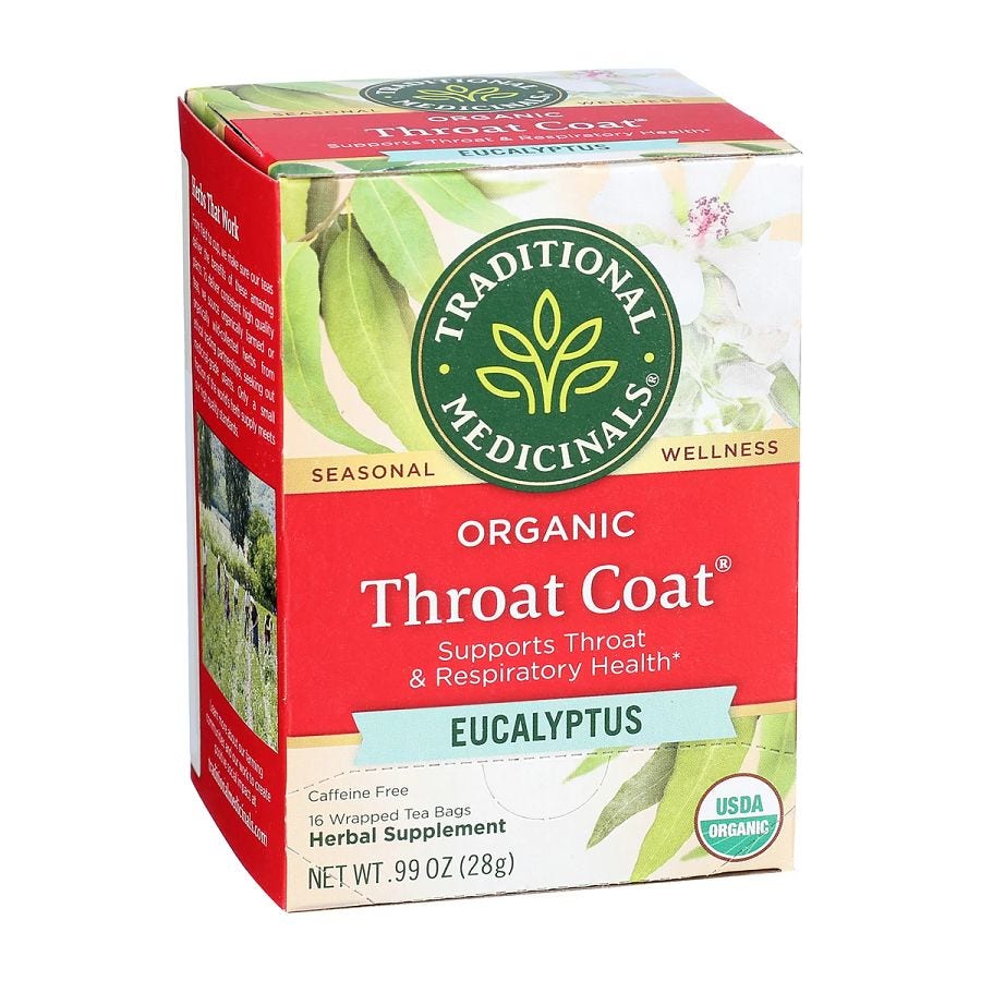Traditional Medicinals Throat Coat Eucalyptus Tea 16 tea bags