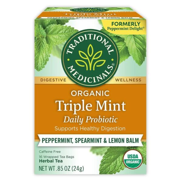 Traditional Medicinals Organic Peppermint Delight Probiotic Tea 16 Tea Bags
