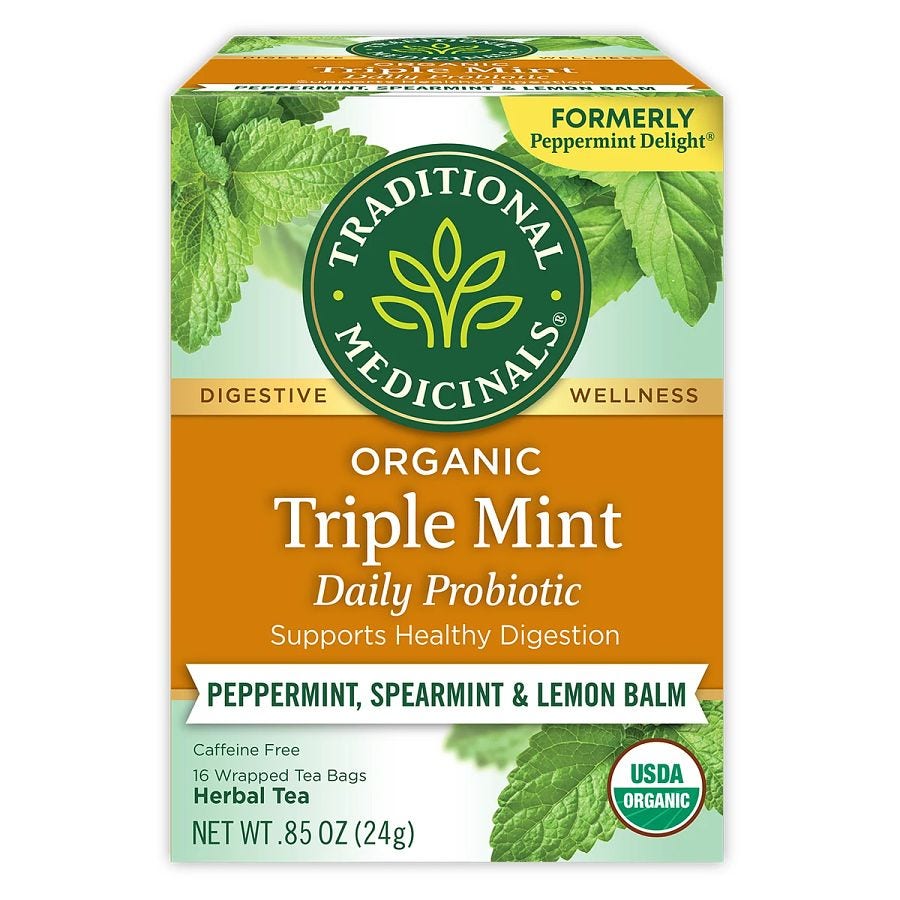 Traditional Medicinals Organic Peppermint Delight Probiotic Tea 16 Tea Bags