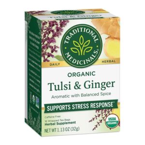 Traditional Medicinals Organic Tulsi with Ginger Tea 16 tea bags