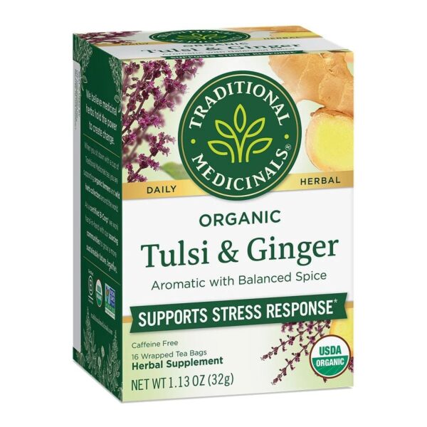 Traditional Medicinals Organic Tulsi with Ginger Tea 16 tea bags