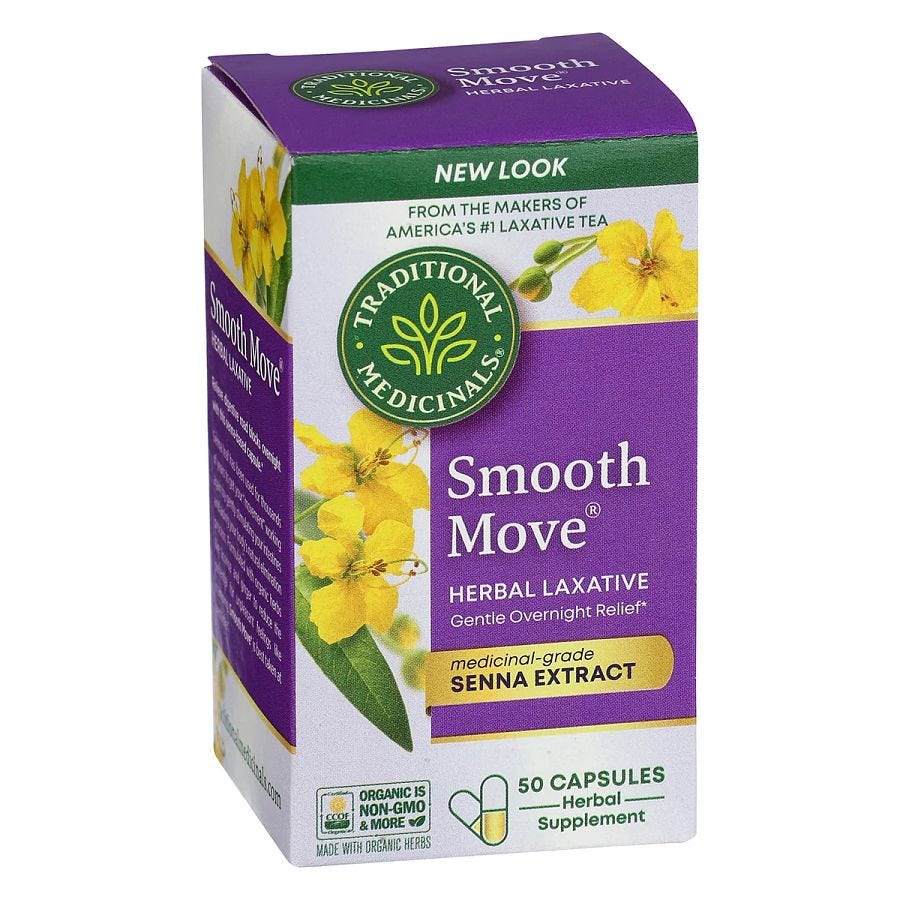 Traditional Medicinals Smooth Move Senna Stimulant Laxative 50 capsules