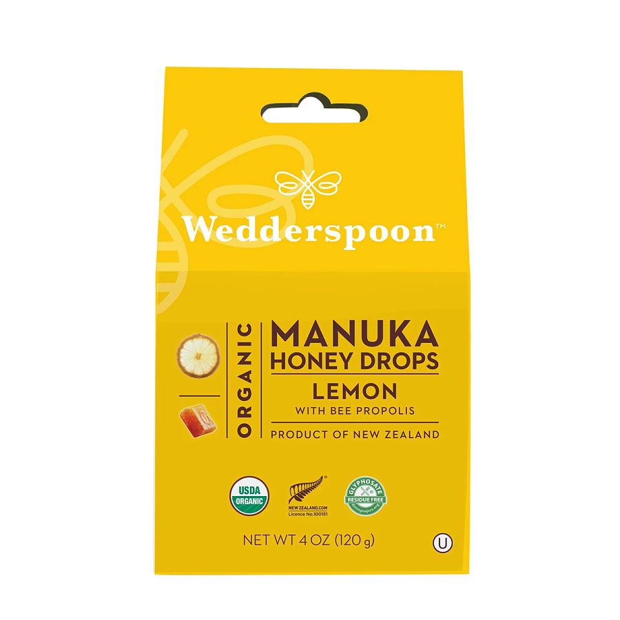 Wedderspoon Organic Manuka Honey Drops Lemon 4 oz