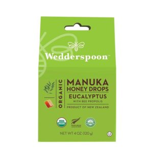 Wedderspoon Organic Manuka Honey Drops Eucalyptus 4 oz