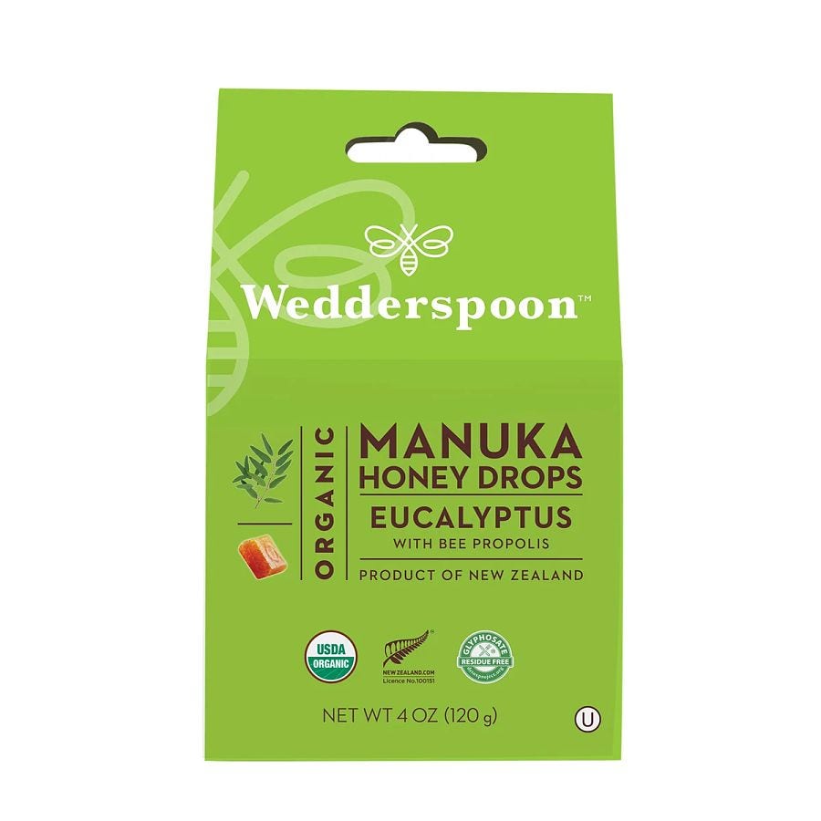 Wedderspoon Organic Manuka Honey Drops Eucalyptus 4 oz