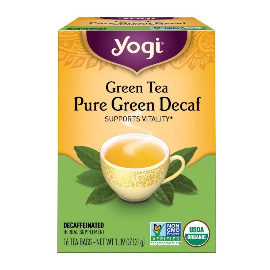 Yogi Tea Organic Pure Green Decaffeinated Tea 16 tea bags