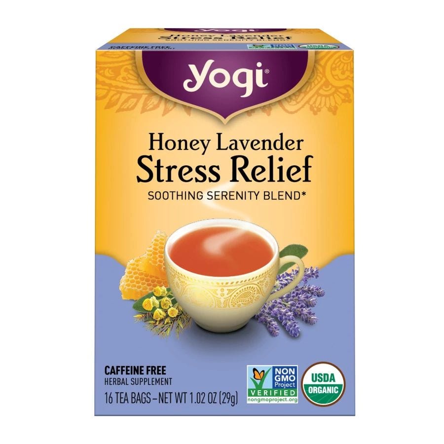 Yogi Tea Honey Lavender Stress Relief Herbal Tea 16 tea bags
