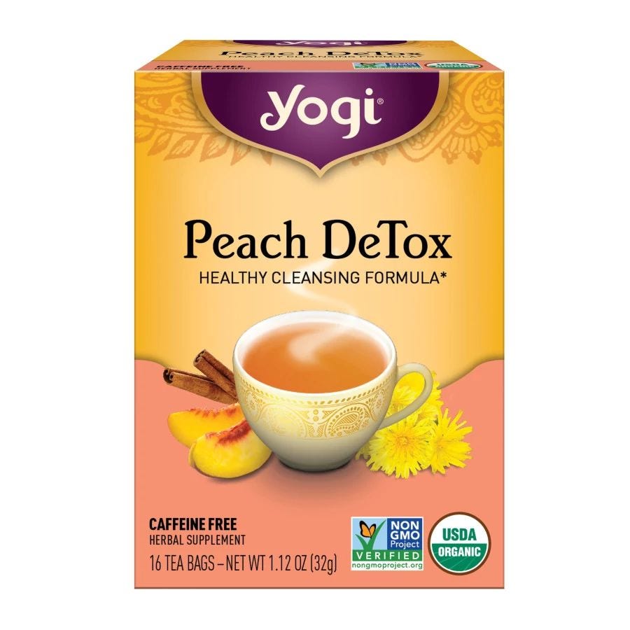 Yogi Tea Organic Peach DeTox Tea 16 tea bags