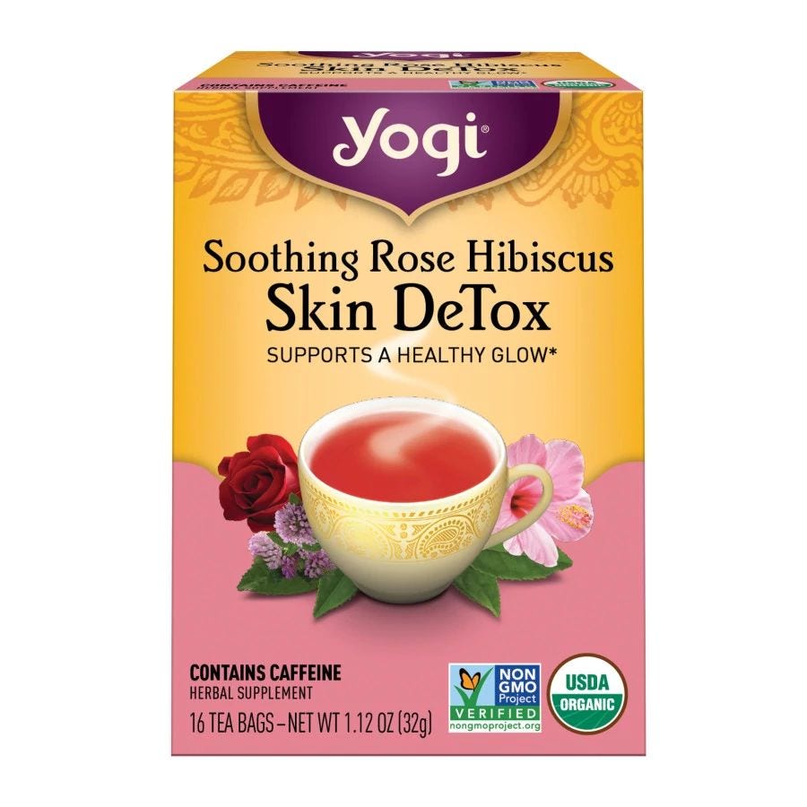 Yogi Tea Rose Hibiscus Skin Detox Tea 16 tea bags