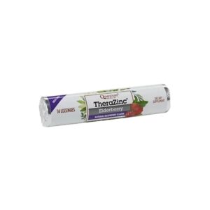 Quantum Health TheraZinc Elderberry Lozenges Natural Raspberry Flavor 14 count