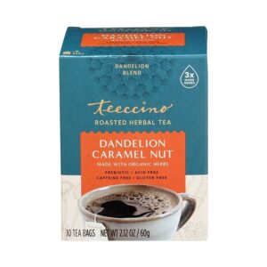 Teeccino Gluten-Free Dandelion Caramel Nut Chicory Herbal Tea